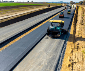 Road construction work